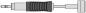 Preview: The image shows a long, cylindrical object with a slightly thicker, ribbed section in the middle and a flat end. A small tip is located at one end. It could be a plug.