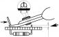 Preview: The image shows a technical drawing with a hand holding a tool that presses on a schematic representation of a circuit board. Above is an enlarged view of a component.