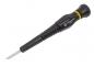 Preview: The image shows a screwdriver with a black, rubberized handle and yellow accents. The blade is narrow and made of steel, ideal for precise tasks.