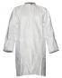 Preview: The image shows a long, white coat with long sleeves. The coat features a simple collar and is made from lightweight material, ideal for hygienic or medical purposes.