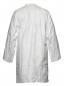 Preview: The image shows a white coat made from a lightweight material. It has long sleeves and a simple, round collar. The coat is viewed from the back and appears practical and functional.