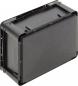 Preview: The image shows a black, rectangular plastic box with a smooth surface. It has slightly curved edges and is textured on the sides. The box appears sturdy and robust.