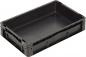 Preview: The image shows a rectangular, flat plastic box in black, with open sides and a sturdy bottom. It is lightweight and versatile.