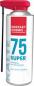 Preview: The image shows a spray can with a red cap. It reads "KONTAKT CHEMIE 75 SUPER" in blue lettering. The can is white with a simple, clear design and a long spray tube.