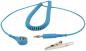 Preview: The image shows a blue coiled cable with a spiral cord. At one end there is a cable connector, and at the other a handle with a clamp.