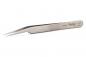 Preview: The image shows a narrow, metallic tweezer with pointed tips. It has a smooth surface and an engraving that displays the brand name "Weller" and "Swiss Made."