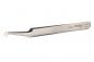 Preview: The image shows a slender, metallic tweezer with two fine, angled gripping arms. It has a shiny surface and an inscription on the side. It is suitable for precise tasks.