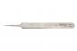 Preview: The image displays a narrow, shiny stainless steel precision tweezer with a long, pointed tip. It has a suitable shape for delicate tasks, labeled with "Weller".
