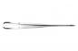 Preview: The image shows a straight, silver metal tweezer. It is slender and has two slightly curved ends that are suitable for grasping small objects.