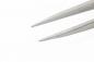 Preview: The image shows a narrow, shiny tweezer with pointed tips. The background is light and solid, making the tweezer stand out clearly.