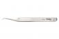 Preview: The image shows a narrow, curved tweezer made of stainless steel. It has a smooth surface and a fine tip, ideal for gripping small objects. The side reads "Weller".