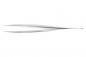 Preview: The image shows a long, narrow pair of metal tweezers with pointed ends. It is shiny and simply designed, suitable for grasping small objects.