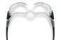 Preview: The image shows a transparent pair of glasses with a modern, minimalist design. The lenses are slightly curved and the arms are black. The shape appears futuristic and elegant.