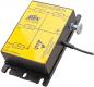 Preview: The image shows a black grounding box with a yellow lid. On the lid are circuit diagrams and labels in black, as well as a contact with a screw. It is used for electrical safety.