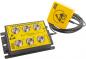 Preview: The image shows a yellow grounding contact pad with six round connectors. Next to it, there is a yellow ESD sign with a long cable. It is used for electrostatic discharge.