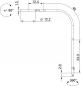 Preview: The image displays a technical drawing of a faucet. It has a curved shape with precise measurements, such as length and diameter, listed in millimeters.