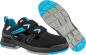 Preview: The shoe is black with blue and gray accents. It has two Velcro straps. The sole is sturdy, with a non-slip pattern. It appears sporty and versatile.