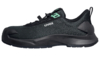 Preview: Das Bild zeigt einen schwarzen Sportschuh mit grünem Logo. Er hat eine robuste, rutschfeste Sohle und eine flexible, atmungsaktive Oberseite. Ideal für Outdoor-Aktivitäten.