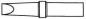 Preview: The image shows a simple, schematic representation of a narrow, conical object with a rounded middle section and a slightly beveled tip.