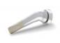 Preview: The image shows a metallic, curved part with a smooth surface. It ends in a flat, rough tip that is grayer than the rest and has a round protrusion on one side.