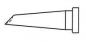 Preview: The image displays a simple, schematic drawing of a round pipe with a slanted tip. It has a wide base and tapers towards the top.
