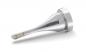 Preview: The image shows a silver, metallic object that is elongated and tapers to a point. At one end it has a broad base, while the other end is narrow and round.