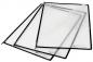 Preview: The image shows several transparent document sleeves with black borders. They are stacked and provide space for sheets. Ideal for protecting documents.