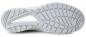 Preview: The image displays the sole of a white sports shoe. The sole features a textured pattern with grooves and studs that provide grip and traction.