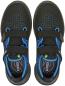 Preview: The image shows a pair of black shoes with blue accents. They have a sporty design, with two wide Velcro straps and a perforated surface for ventilation.