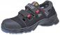 Preview: The shoe is a safety shoe made of black material. It features multiple practical Velcro fasteners, a reinforced toe cap, and a non-slip sole. Ideal for work.