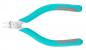 Preview: The image shows a pair of pliers with rubberized turquoise handles and a metallic head. The head is pointed and has a closed cutting edge, suitable for cutting fine materials.