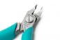 Preview: The image shows a silver pair of pliers with sharp edges and a blue handle. There is a screw in the center. The pliers are of high quality and precisely manufactured.