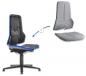 Preview: The image shows an office chair with a detachable backrest and seat. The chair has black legs and a blue border. The detachable parts are depicted next to the chair.