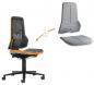 Preview: The image shows an office chair with an ergonomic design. The chair has a gray seat and a backrest with an orange border. Next to it are two removable cushions.