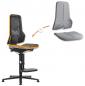 Preview: The image shows a modern office chair with a black frame and orange accents. The backrest and seat are removable and in light gray.