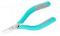 Preview: The image shows a pair of pliers with narrow, pointed blades. The handles are in a bright turquoise with gray rubber applications that provide a non-slip surface.