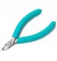 Preview: The image shows a side cutter with ergonomic, turquoise handles and a sharp, pointed metal cutting edge. It is handy and suitable for cutting wire or small objects.