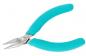 Preview: The image shows a small pair of pliers with narrow, pointed blades. The handles are in a striking turquoise and covered with non-slip material.