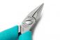 Preview: The image shows a small, pointed pair of pliers with a silver metal handle and turquoise, rubberized grips. The pliers have a pointed shape and a logo on the side.