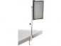 Preview: The image shows a desk mount for a display. The mount is made of metal and consists of a vertical arm attached to the edge of a desk. The display is positioned vertically.