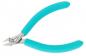 Preview: The image shows a pair of cutting pliers with blue, rubberized handles. The pliers have a tall, straight cutting edge and a metallic tip, ideal for precise cutting.