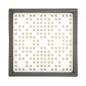 Preview: The image displays a square area with many small, round openings in a uniform pattern. The frame is dark and accentuates the white surface.