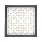 Preview: The image displays a square area with a black border. In the center, there are many small, uniform holes arranged in various patterns. It appears structured and symmetrical.