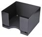 Preview: The image shows a square storage container made of black material. It has open sides and a rounded front, allowing easy access.