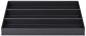 Preview: The image shows a horizontal black tray with four tiered compartments. It has a flat base and rises towards the back to provide clarity.