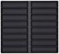 Preview: The image shows a black tray with 16 rectangular compartments, arranged in four rows and four columns. The compartments are evenly distributed and slightly shifted to the left at the bottom.