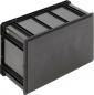 Preview: The image shows a rectangular, black plastic box with smooth walls and a flat top. It has side handles and is suitable for storing items.