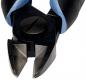 Preview: The image shows pliers with black handles and blue rubber elements. The cutting surface is pointed and has a sharp, V-shaped opening. It is used for cutting wires.