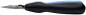Preview: The image shows a pair of pliers with a pointed, narrow blade and an ergonomic handle. The handle is black with blue accents, and the blade is made of polished metal.