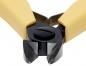 Preview: The image shows a section of pliers with yellow handles and a black cutting edge. The blades are sharp and taper to a point, suitable for cutting wire or small objects.